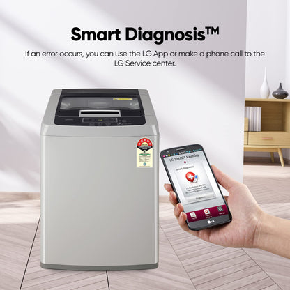 LG 8 Kg 5 Star Smart Inverter Technology Fully Automatic Top Load Washing Machine (2025 Model, T80VBMB4Z, Turbodrum, Auto Prewash, Stainless Steel drum, LED Display, Smart Diagnosis, Middle Black)