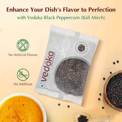 Vedaka Black Pepper Whole (Kali Mirch) |100g |No added colours | No added preservatives | Seeds |