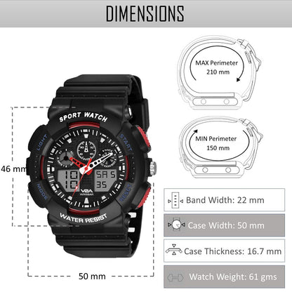 V2A Chronograph Analogue and Digital Sports Watch for Men | Watch for Men | Wrist Watch for Men | Mens Watch | Watch