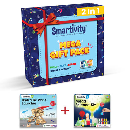 Smartivity Mega Gift Pack for Kids Age 6 to 14 Years Old | Plane Launcher + Science/Chemistry Kit Birthday Gift Combo Set for Kids 6-8-10-12 Years Old Boys & Girls | Made in India