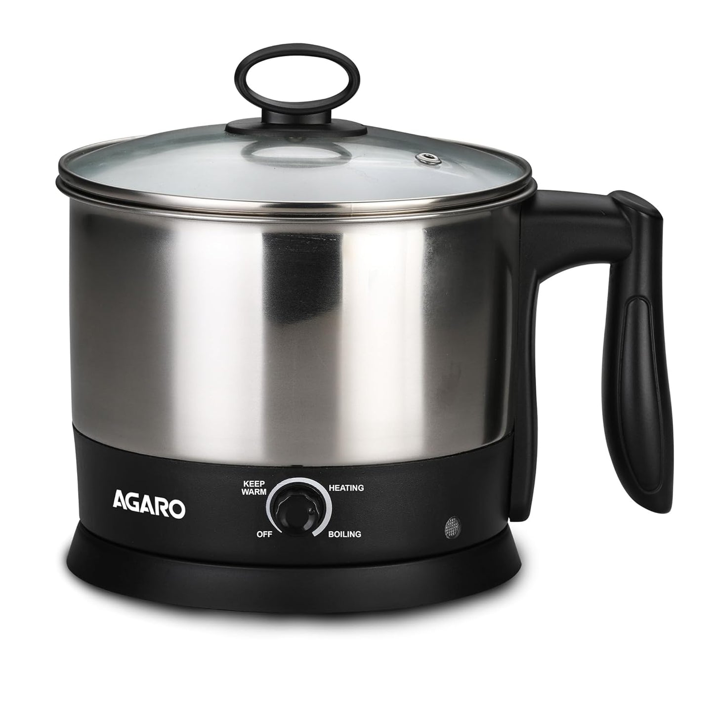 AGARO Esteem Electric Multi Kettle 1.2L, 600W, with Stainless Steel Body, Egg Rack, Grill Rack, 3 Heating Modes & Rapid Boil Technology, Boiling Water and milk, Tea, Coffee, Oats, Noodle, Soup