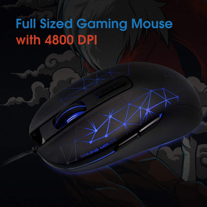 EvoFox Ultra Value Series Blaze Programmable Gaming Mouse |8 Fully Programmable Buttons| Ultra-responsive 7000fps | Gaming Grade Sensitive DPI Upto 12800 |RGB Lights with Music sync Mode | Windows Software