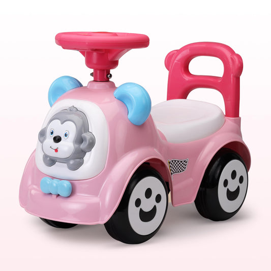 LuvLap Sunny Ride on & Car for Kids with Music & Horn Steering, Push Car for Baby with Backrest, Safety Guard, Under Seat Storage & Big Wheels, Ride on for Kids 1 to 3 Years Upto 25 Kgs (Pink)