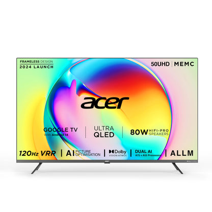 Acer 80 cm (32 inches) V Pro Series HD Ready Smart QLED Google TV with Android 14 (Black) | 16GB Storage | 30W Dolby Audio