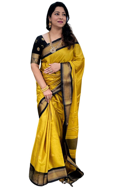 SGF11 Women's Kanjivaram Soft Lichi Silk Saree With Blouse Piece