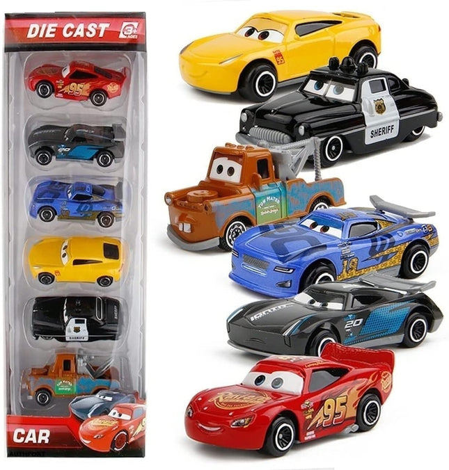 Galaxy Hi-Tech Mini Metal Die Cast Car Set Of-6 Toy Vehicle Play Set Free Wheel High Speed Unbreakable For Kids,Small Racing Car For Exciting Playtime Adventures,Movie Vehicle Car For Kids,Multicolor