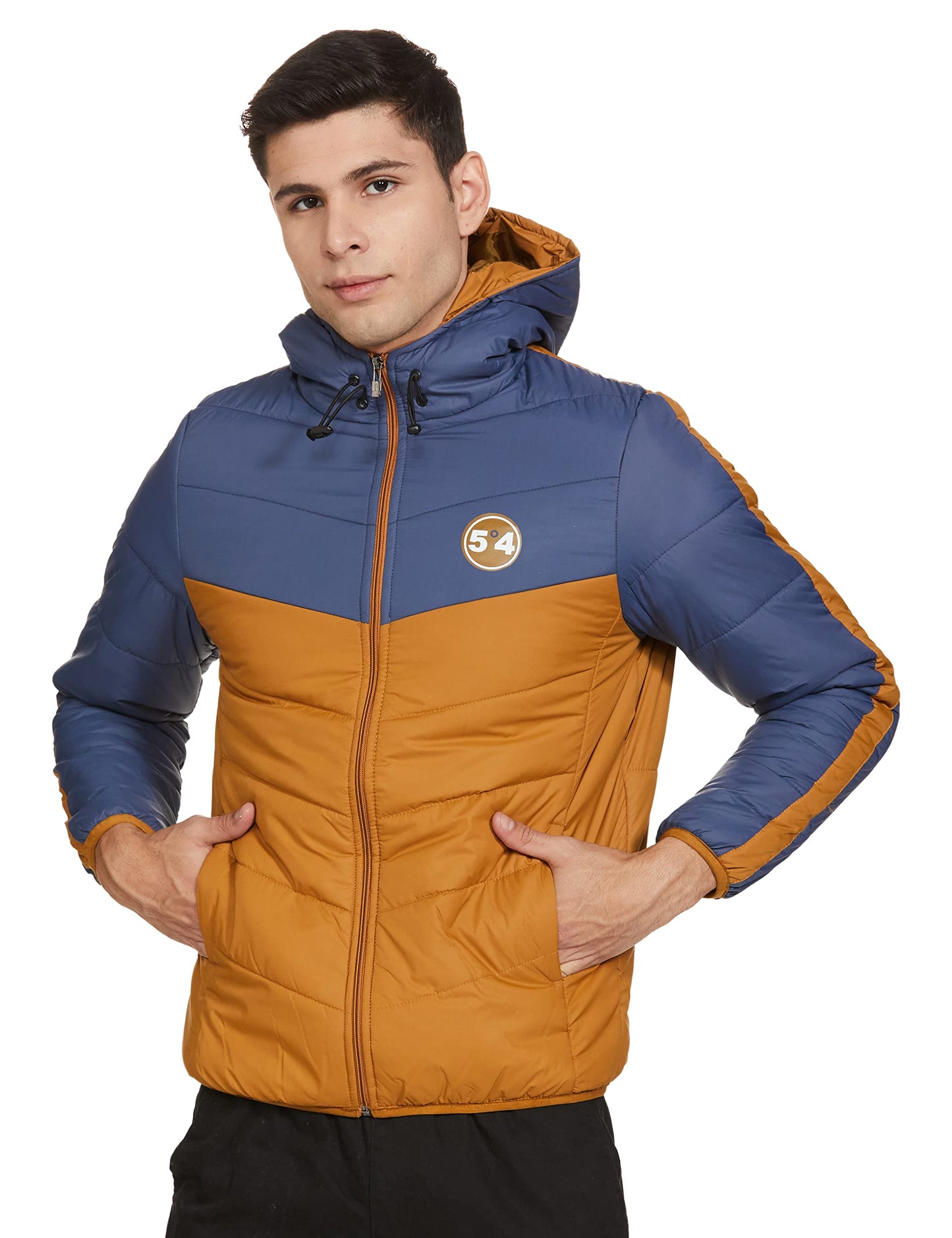 Men's Regular Fit Quilted Bomber Jacket with Detachable Hood - Winter Warm, Insulated Lining, Ribbed Cuffs, and Stylish Design