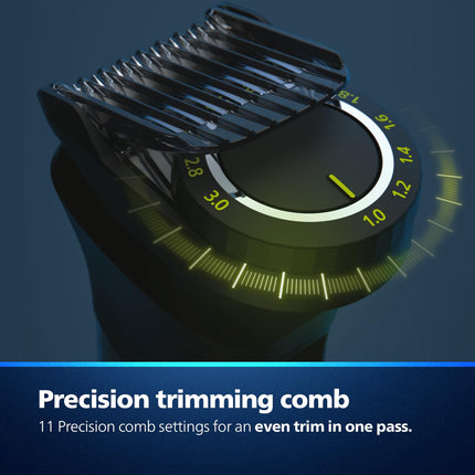 Philips India's No.1 Men's Trimmer| Patented Twin Trim Blades I Precision Trimming, 13-in-1 Modern Man Kit -Face, Body & Private Parts I 3 Year Warranty I120Min Runtime I 5 min Quick Charge MG7920/65 