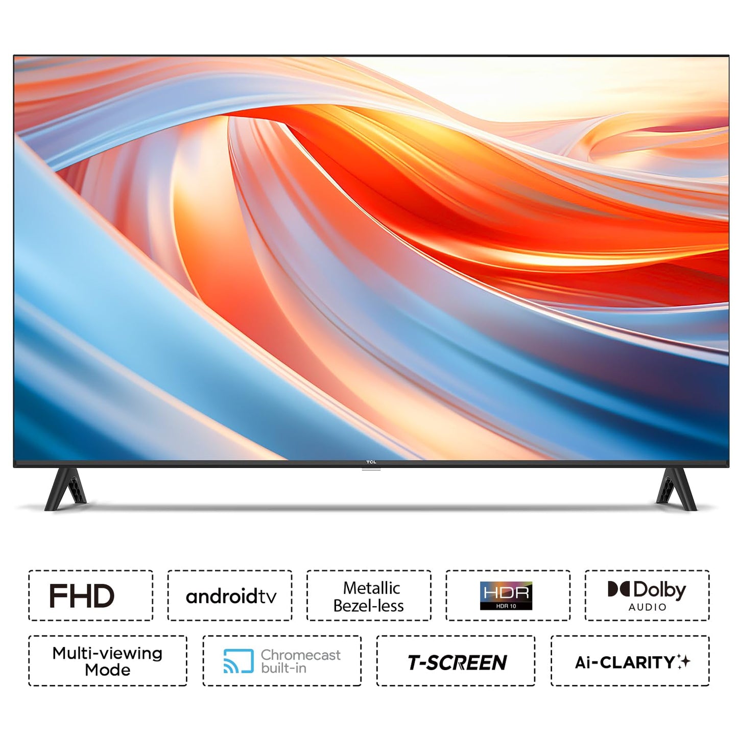 TCL 101 cm (40 inches) Metallic Bezel-Less Full HD Smart Android LED TV 40L4B (Black)