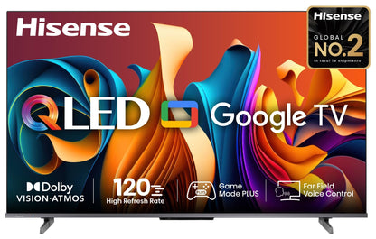 Hisense 139 cm (55 inches) E68N Series 4K Ultra HD Smart Google QLED TV 55E68N (Grey)