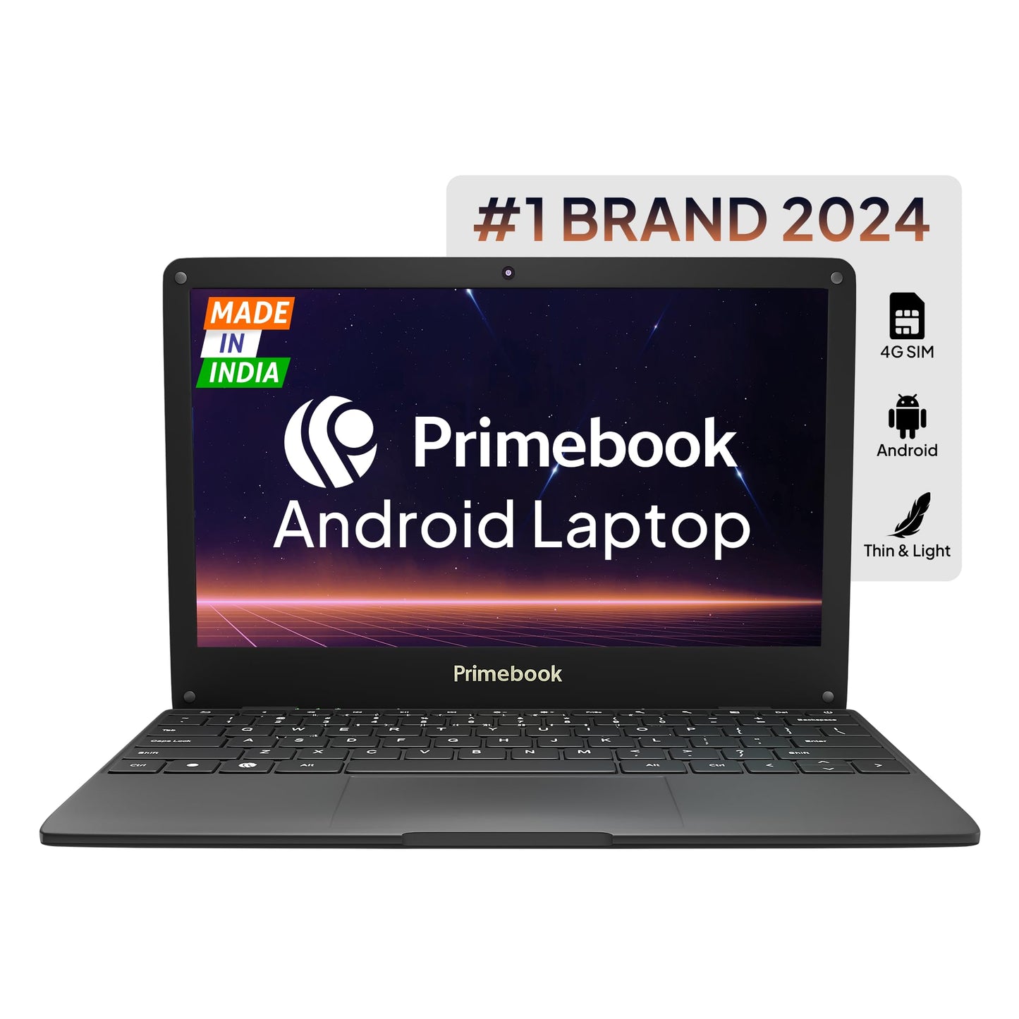 Primebook S 4G, 2024(New, WiFi+4G) Android Based MediaTek MT8788 - (PrimeOS) 4G SIM Slot, Thin and Light Laptop (11.6 Inch, 1.065 Kg, Type C, USB, HDMI, MicroSD) (4GB/128GB eMMC Storage, Black)