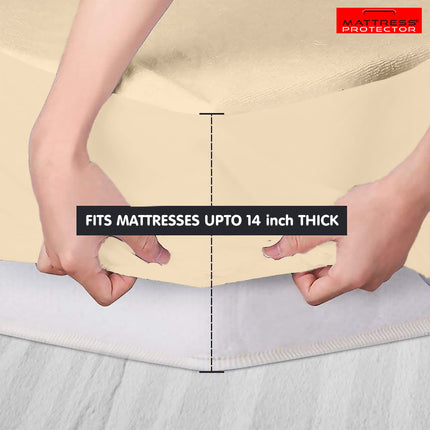 Mattress Protector 100% Waterproof Premium Cotton Feel Mattress Protector Single Size 78x36 Inch|Ultra Soft Breathable & Hypoallergenic Fitted Bed Protector Terry Cover(6.5x3 feet, Grey)