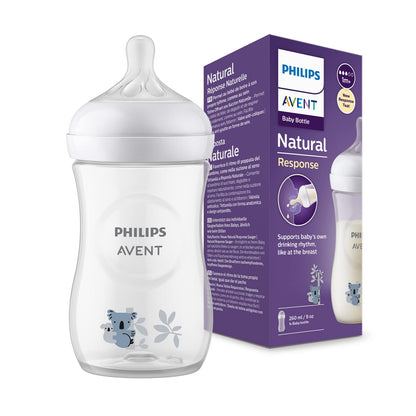 Philips Avent Natural Baby Feeding Bottle | No.1 Brand Recommended by Moms Worldwide | Ideal for 1 months+| Natural Response Technology Mimics Breastfeeding | Uniquely Designed Nipple releases milk only when baby drinks | Pack of 2| SCY903/02