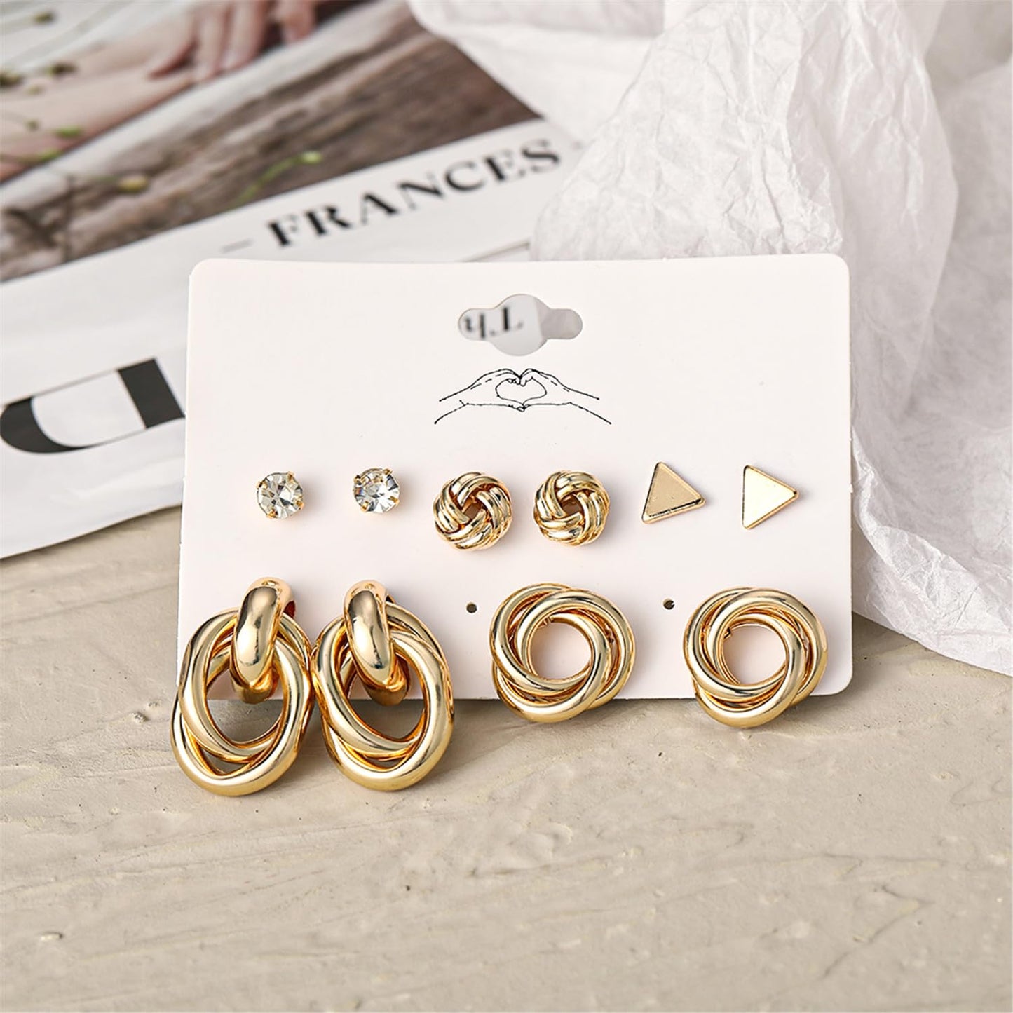 Shining Diva Fashion 11 Pairs Combo Set Celebrity Inspired Latest Trendy Stylish Gold Plated Geometric Twist Pearl Hoop Dangle Earrings for Women and Girls