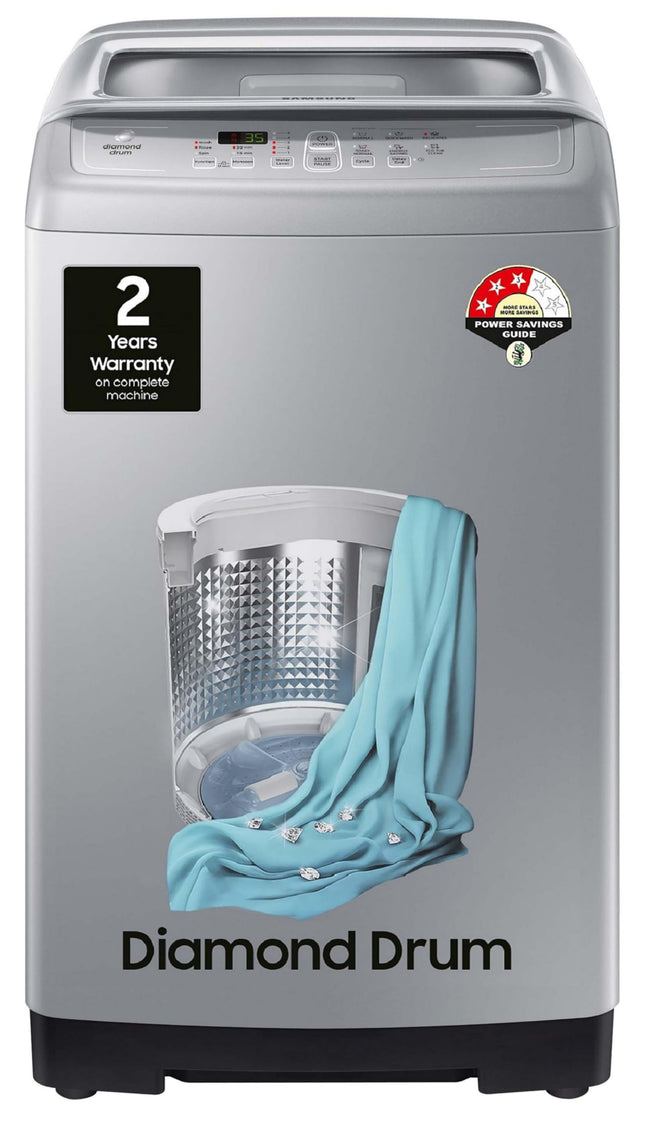 Samsung 7 kg, Fully-Automatic Top Load Washing Machine (WA70A4002GS/TL, centre jet pulsator, diamond drum and magic filter, Imperial Silver)