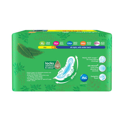 WHISPER ULTRA HYGIENE+COMFORT SANITARY PADS, 50 XL+ PADS, FOR HEAVY FLOW, LONG LASTING PROTECTION, LOCKS ODOUR & WETNESS, DRY TOP SHEET, DISPOSABLE WRAPPER