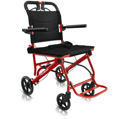 KosmoCare Dura Rexine Wheelchair | Self-Propelled & Attendant Use | Hammered Finish MS Frame | 24" Mag Wheels | Removable Footrests | Foldable Design | Comfortable Rexine Seat | Supports Up to 100 kg