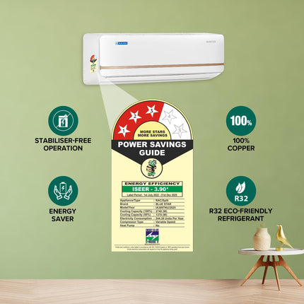 Blue Star 0.8 Ton 3 Star, 60 Months Warranty, Inverter Split AC (Copper,Convertible 5 in 1 Cooling, Multi Sensors, Dust Filter Blue Fins, Self Diagnosis, 2024 Model, IA309TNU, White) 