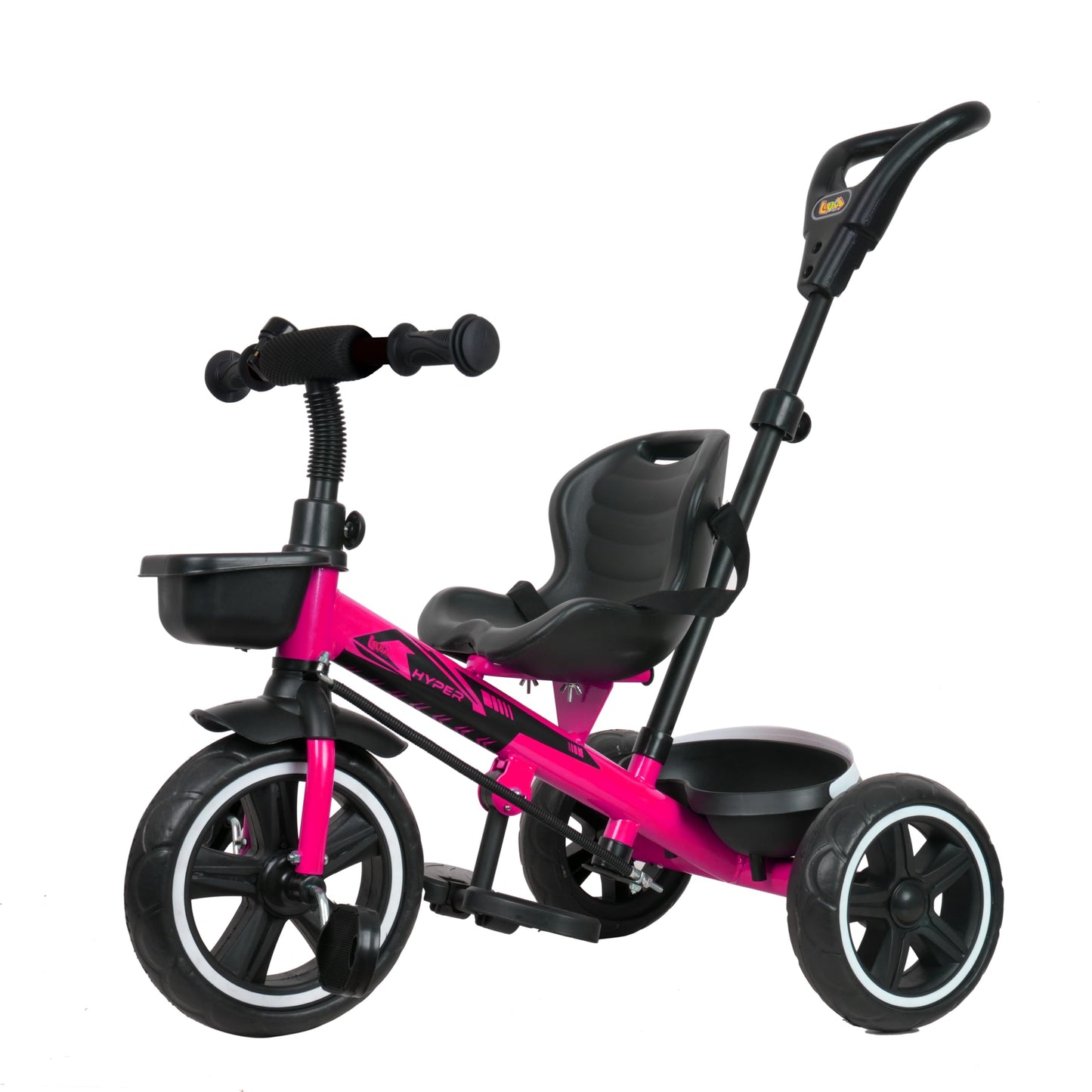 Luusa TFT Hyper 500 PRO Canopy/Plug N Play Trike/Baby Tricycle with Parental Control for 1 Years to 4 Years Boys/Girls/Carrying Capacity Upto 30kgs Proudly Made in India,Pink,Black