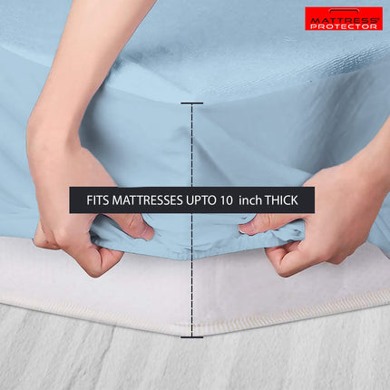 Mattress Protector 100% Waterproof Premium Cotton Feel Mattress Protector Single Size 78x36 Inch|Ultra Soft Breathable & Hypoallergenic Fitted Bed Protector Terry Cover(6.5x3 feet, Grey)