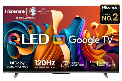 Hisense 139 cm (55 inches) E68N Series 4K Ultra HD Smart Google QLED TV 55E68N (Grey)