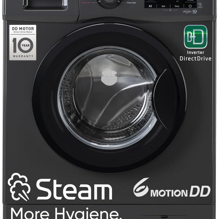 LG 7 Kg, 5 Star, Direct Drive Technology, Steam Wash, 6 Motion DD, Smart Diagnosis, Fully-Automatic Front Load Washing Machine (FHM1207SDM, Allergy Care, In-Built Heater, Touch Panel, Middle Black) 