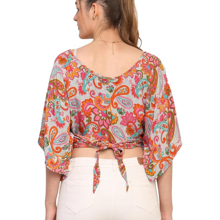 KE KANHA EXPORTS top Stylish Women Tops Multi-Neck Option-Round,v-Neck,Boat Neck Loose fit Variety of Sleeves Tops Boho Floral Western top fit to All Women Shape