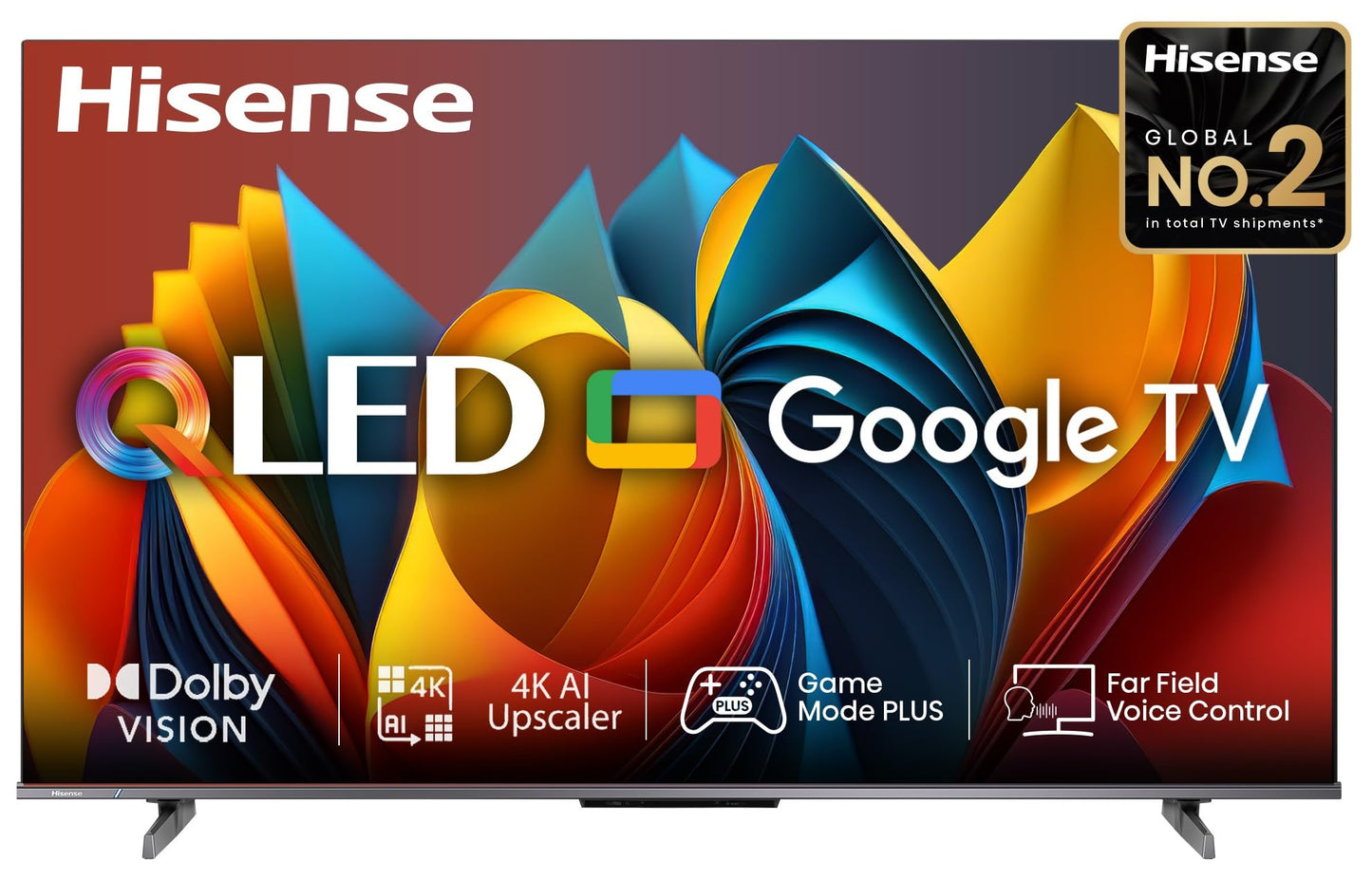 Hisense 139 cm (55 inches) E68N Series 4K Ultra HD Smart Google QLED TV 55E68N (Grey)