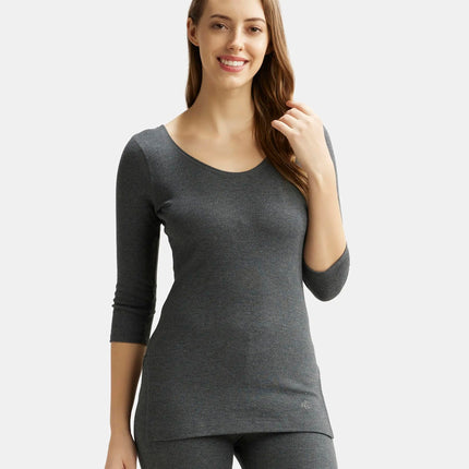 Jockey 2503 Women's Super Combed Cotton Rich Three Quarter Sleeve Thermal Tailored Fit Top with Stay Warm Technology