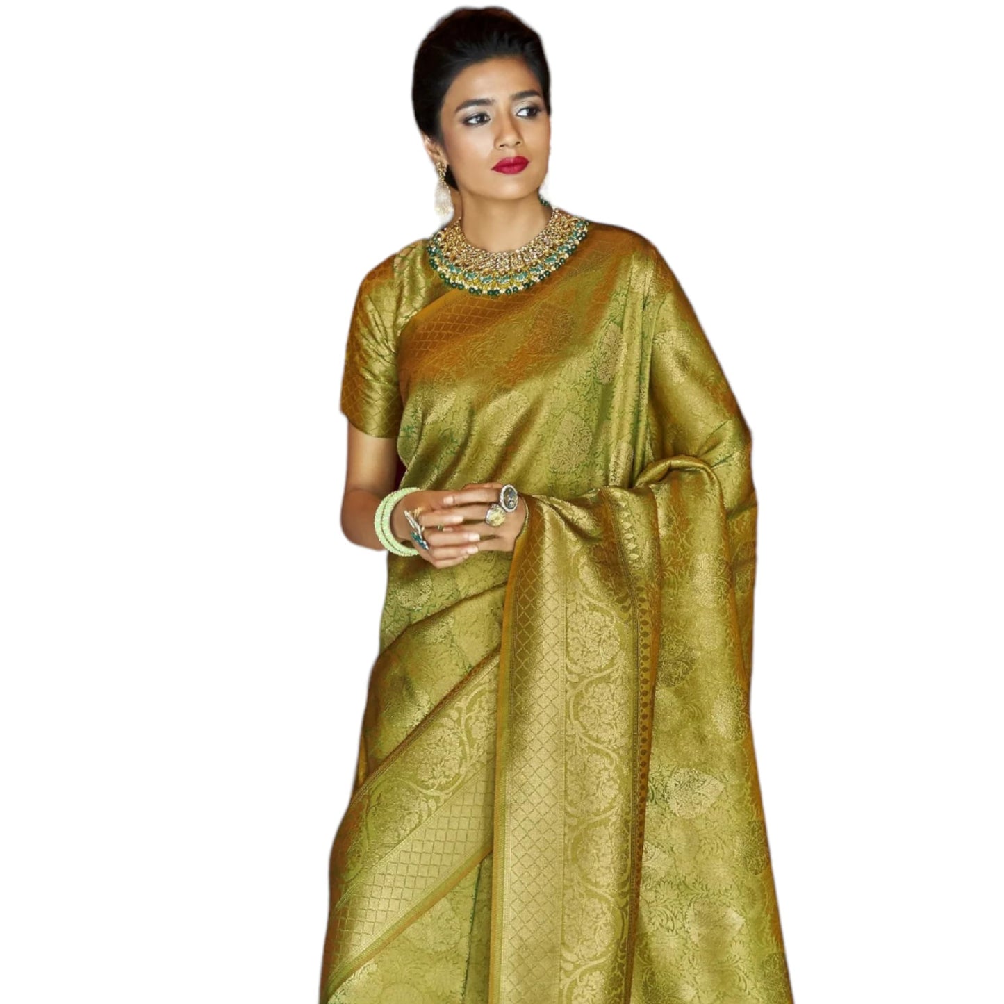 SWORNOF Womens Kanjivaram Banarasi Silk Saree Kanchipuram Patola saree