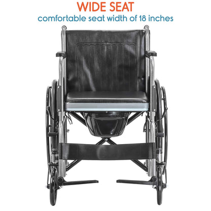 KosmoCare Dura Rexine Wheelchair | Self-Propelled & Attendant Use | Hammered Finish MS Frame | 24" Mag Wheels | Removable Footrests | Foldable Design | Comfortable Rexine Seat | Supports Up to 100 kg