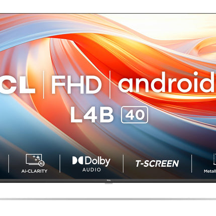 TCL 101 cm (40 inches) Metallic Bezel-Less Full HD Smart Android LED TV 40L4B (Black) 