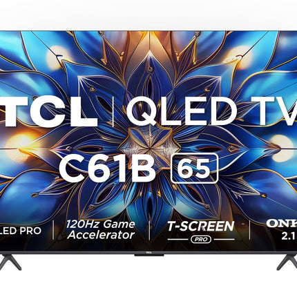 TCL 164 cm (65 inches) 4K Ultra HD Smart QLED Google TV 65C61B (Black) 