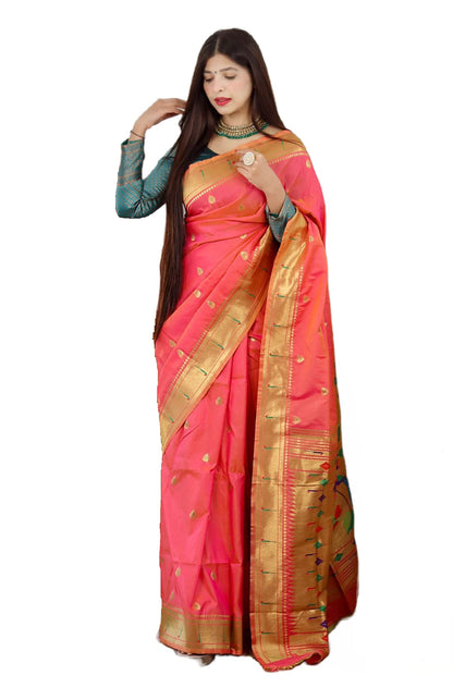 SGF11 Women's Paithani Kanjivaram Soft Silk Saree With Blouse Piece