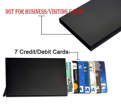 Stealodeal Black RFID Blocking Aluminium Pop-Up Debit/Credit/ATM Men/Women Card Holder