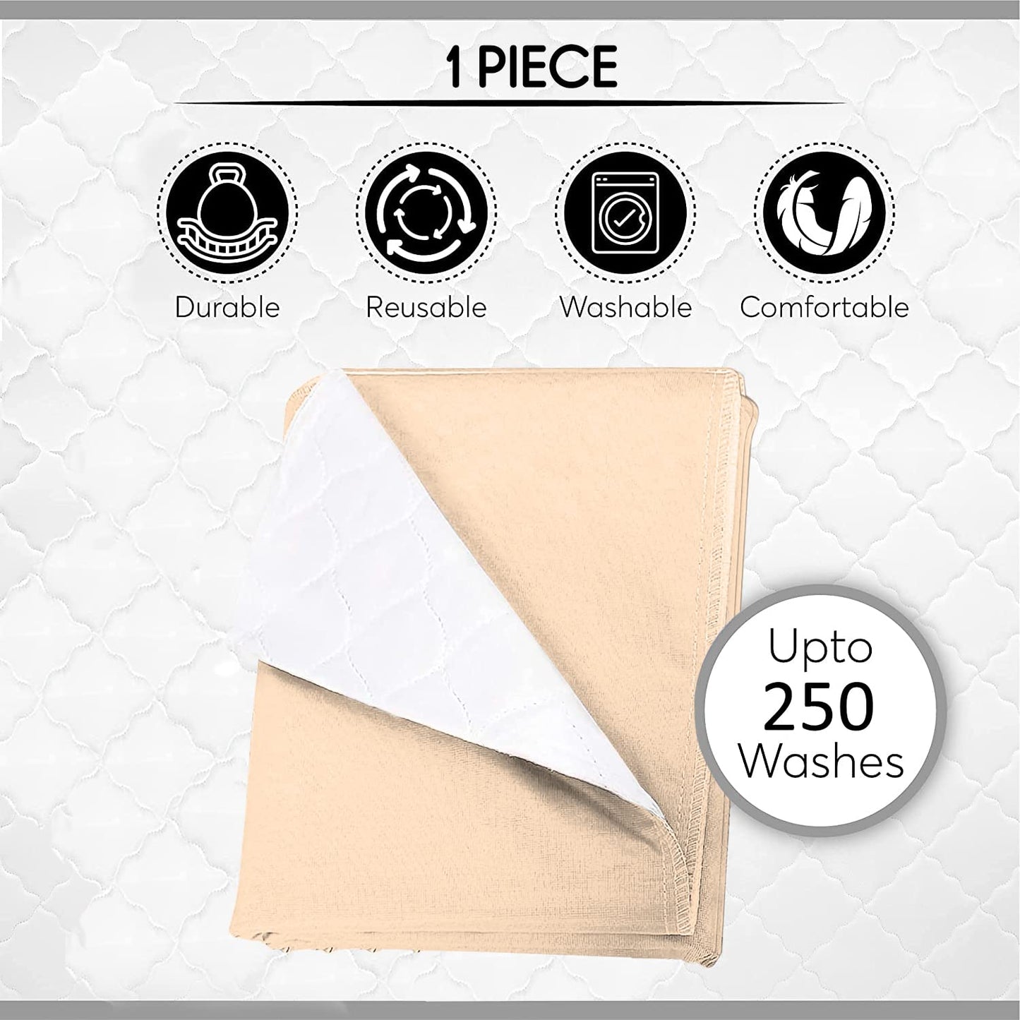 KosmoCare Re-usable Underpads (75 x 90 cms) for Bed and Linen protection (Twill) by Beck’s Classic USA - TAN