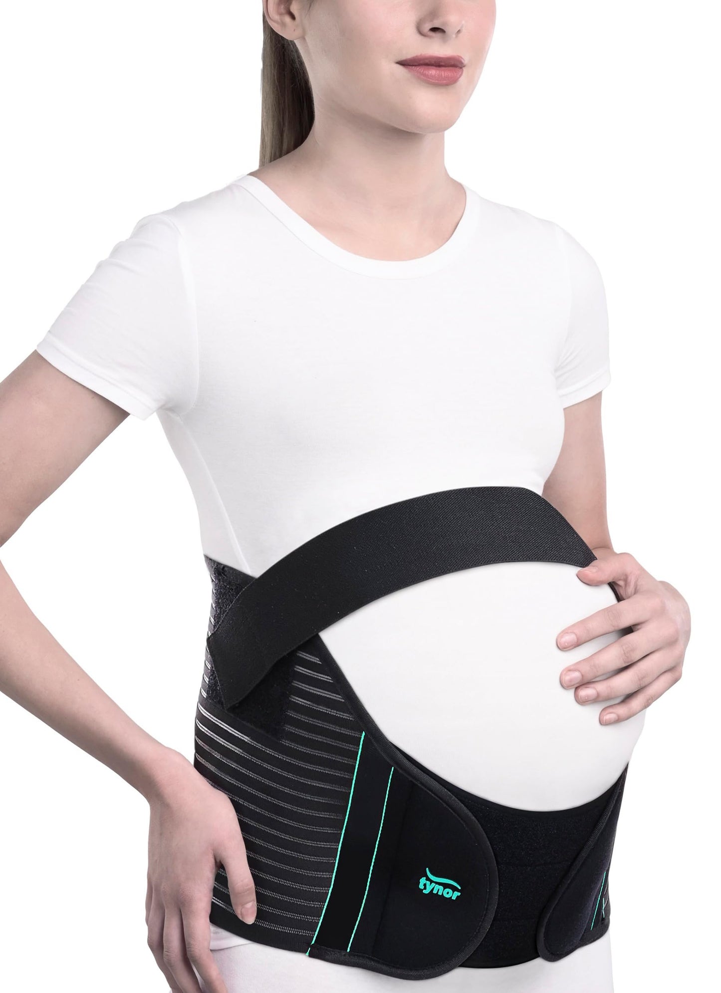 TYNOR Pregnancy Support | Maternity Belt for Lower Back Pain Relief & Posture Support | Adjustable, Comfortable Design for Pregnent Women | Pack of 1 (Black, XL)