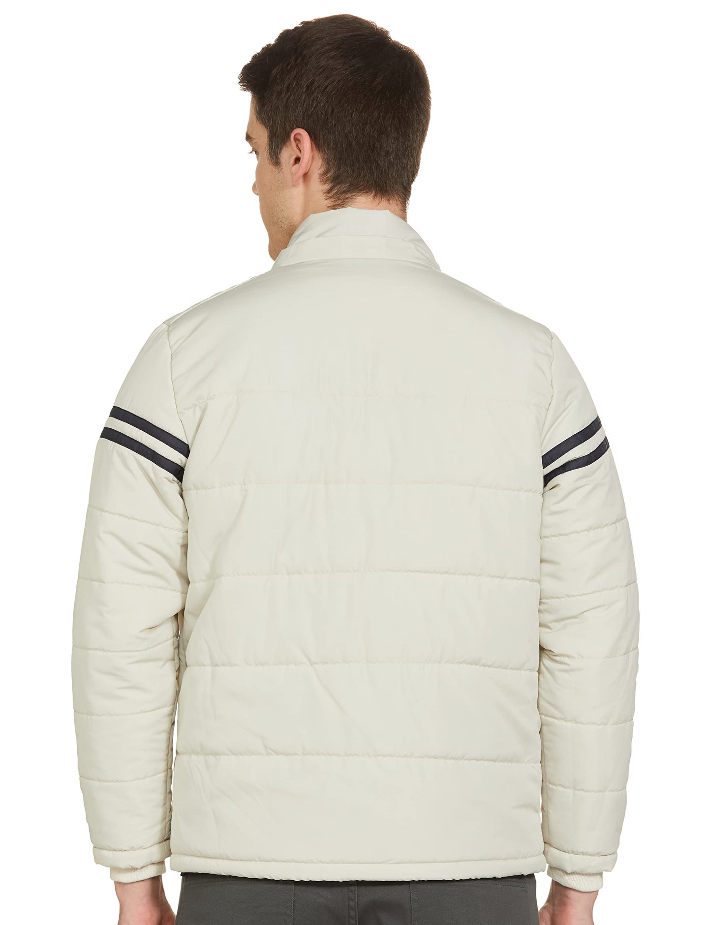 Men's Regular Fit Quilted Bomber Jacket with Detachable Hood - Winter Warm, Insulated Lining, Ribbed Cuffs, and Stylish Design