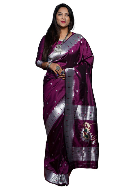 SGF11 Women's Kanjivaram Paithani Soft Silk Saree With Unstitched Blouse Piece