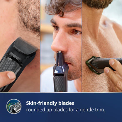 Philips India's No.1 Men's Trimmer | Self Sharpening Blades | Single Stroke Grooming I 9 in1 Face, Nose and Body I 3 year warranty | Powerful motor | No Oil Needed I 60 min runtime I MG3710/65