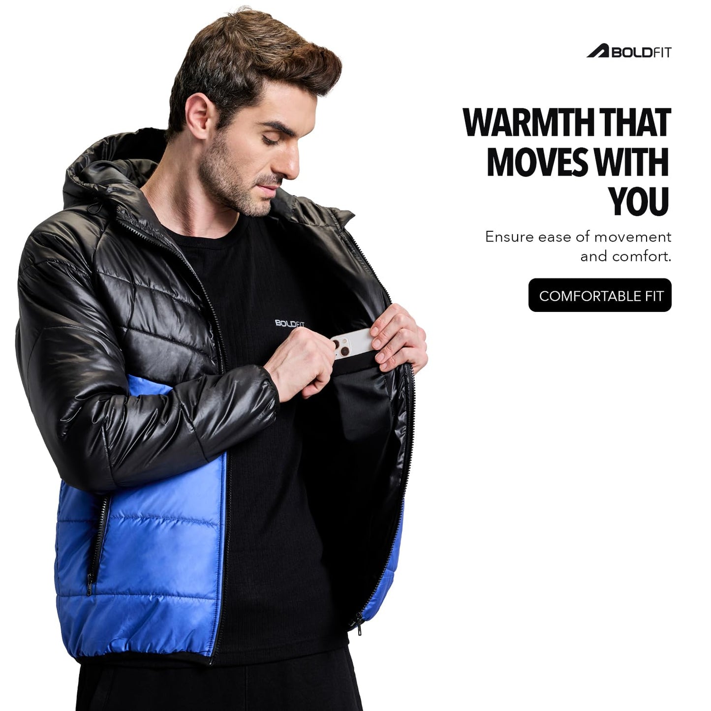 Boldfit Jacket For Men Winter Wear Puffer Jacket For Men Monsoon Winter Wear for men Men Hooded Winter Jackets For Men Padded Bomber Jacket For Men Full Sleeve Mens Jacket Winter Mens jacket Man