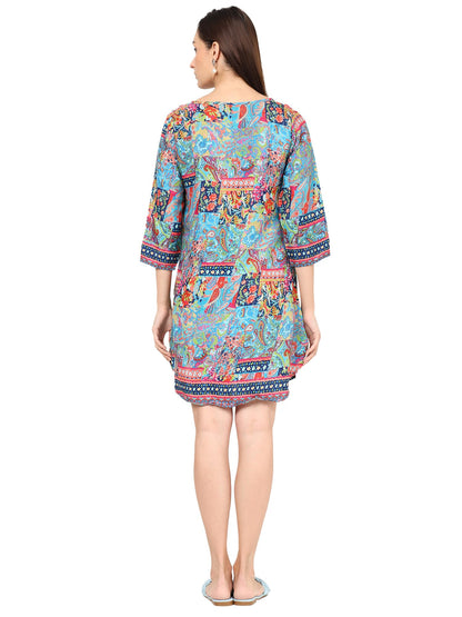 KE | KANHA EXPORTS Women Kurta Straight Printed Kurta Floral Printed Kurta/Straight Round Neck Printed Kurta/Beach wear/Festival wear/Casual wear