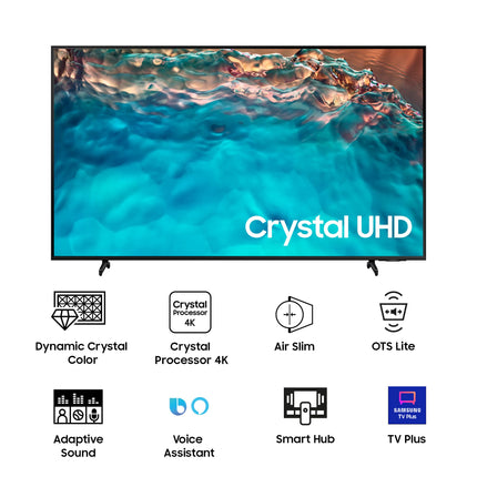 Samsung 138 cm (55 inches) 4K Ultra HD Smart LED TV UA55BU8000KLXL (Black) 