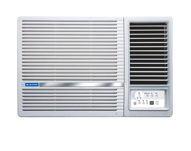 Blue Star 1.5 Ton 3 Star Fixed Speed Window AC (Copper, Turbo Cool, Fan Modes-Auto/High/Medium/Low, Hydrophilic Blue Fins, Dust Filters, Self-Diagnosis, 2024 Model, WFD318L, White) 