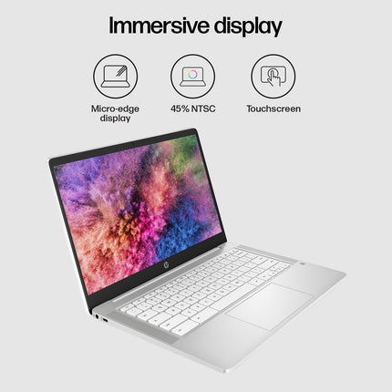 HP Chromebook X360,Intel Celeron N4120,14-Inch (35.6 Cm),Hd,4Gb Lpddr4,64Gb Emmc,Intel Uhd Graphics,Thin&Light,Dual Speakers,Brightview Display (Chrome 64,White,1.49 Kg),Ca0505Tu,Chrome OS 