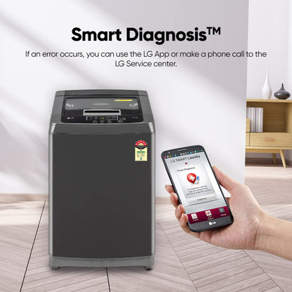 LG 7 Kg 5 Star Smart Inverter Technology Fully Automatic Top Load Washing Machine (2025 Model, T70VBMB1Z, Auto Prewash, Turbodrum, Stainless Steel drum, LED Display, Smart Diagnosis Middle Black)