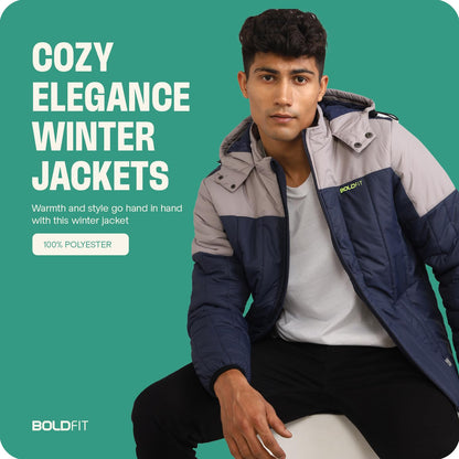 Boldfit Jacket For Men Winter Wear Puffer Jacket For Men Monsoon Winter Wear for men Men Hooded Winter Jackets For Men Padded Bomber Jacket For Men Full Sleeve Mens Jacket Winter Mens jacket Man