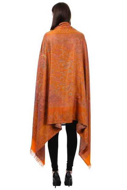 Pashtush Women's Kashmiri Woolen Shawl, Jacquard palla, Warm and soft, Faux Pashmina