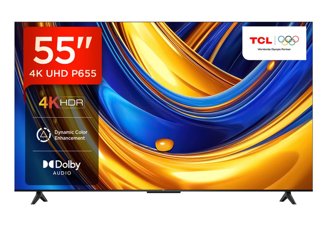 TCL 139 cm (55 inches) Metallic Bezel-Less Series 4K Ultra HD Smart LED Google TV 55P655