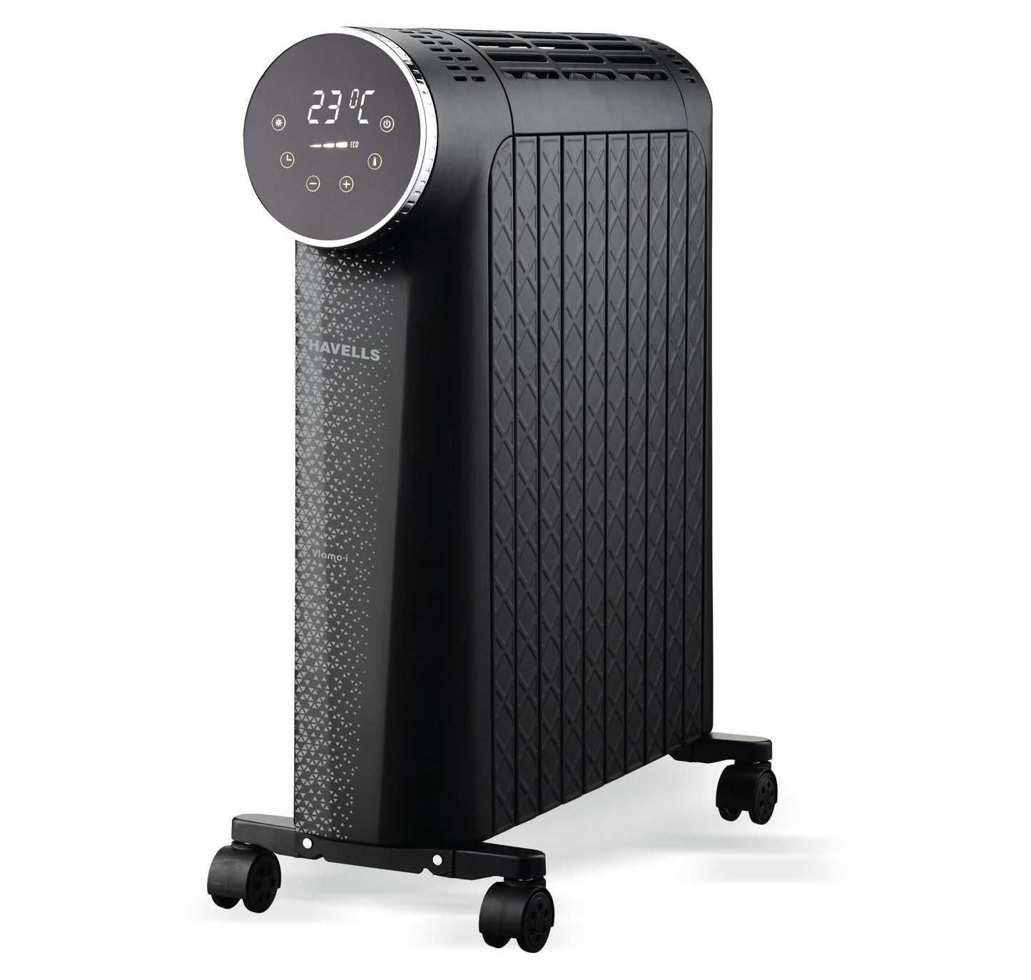 Havells 13 Fin Hestio Wave Fin OFR (Oil Filled Radiator)|Room Heater|2900 W|3 Heat Settings & PTC Fan Heater|Inclined Control Panel|Retractable Wheels| Comfortable Breathing|360° Heating (Black)